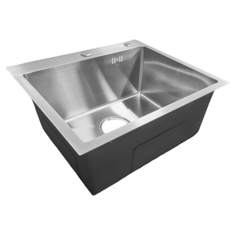 ZLEW KUCHENNY ZLEWOZMYWAK JEDNOKOMOROWY STALOWY INOX TONGA-CH-50X45 DOZOWNIK SYFON UCHWYTY