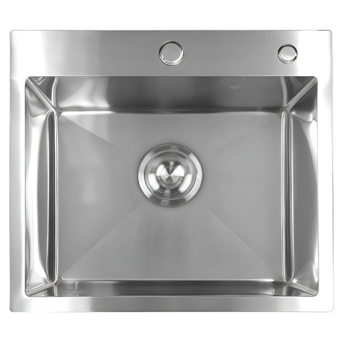 ZLEW KUCHENNY ZLEWOZMYWAK JEDNOKOMOROWY STALOWY INOX TONGA-CH-50X45 DOZOWNIK SYFON UCHWYTY