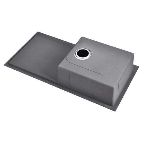 ZLEW KUCHENNY ZLEWOZMYWAK JEDNOKOMOROWY Z OCIEKACZEM STALOWY INOX MILOS-CH-78X48 DOZOWNIK SYFON UCHWYTY