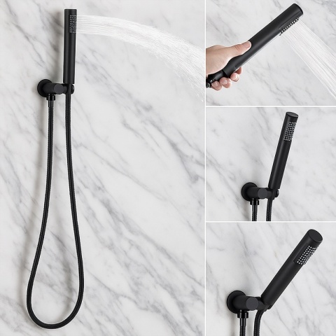 BATERIA PRYSZNICOWA PODTYNKOWA ŁAZIENKOWA Z DESZCZOWNICĄ PAULA CZARNA