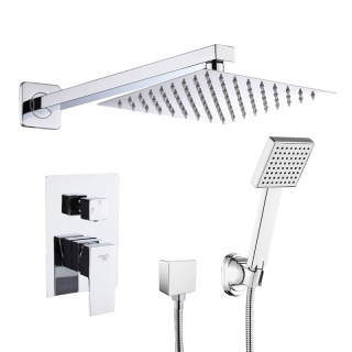 BATERIA PRYSZNICOWA PODTYNKOWA ŁAZIENKOWA ZESTAW Z DESZCZOWNICĄ KAREN CHROM