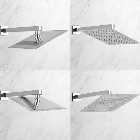 BATERIA PRYSZNICOWA PODTYNKOWA ŁAZIENKOWA ZESTAW Z DESZCZOWNICĄ KAREN CHROM