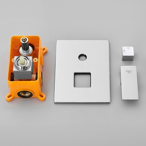 BATERIA PRYSZNICOWA PODTYNKOWA ŁAZIENKOWA ZESTAW Z DESZCZOWNICĄ KAREN CHROM