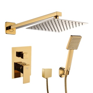 BATERIA PRYSZNICOWA PODTYNKOWA ŁAZIENKOWA ZESTAW Z DESZCZOWNICĄ KAREN ZŁOTA