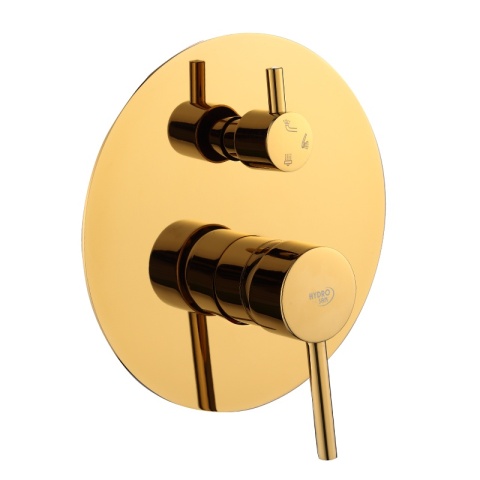 BATERIA PRYSZNICOWA PODTYNKOWA ŁAZIENKOWA ZESTAW Z DESZCZOWNICĄ PAULA ZŁOTA