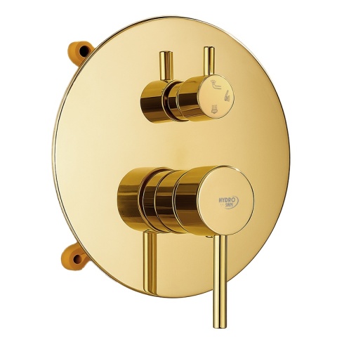 BATERIA PRYSZNICOWA PODTYNKOWA ŁAZIENKOWA ZESTAW Z DESZCZOWNICĄ PAULA ZŁOTA