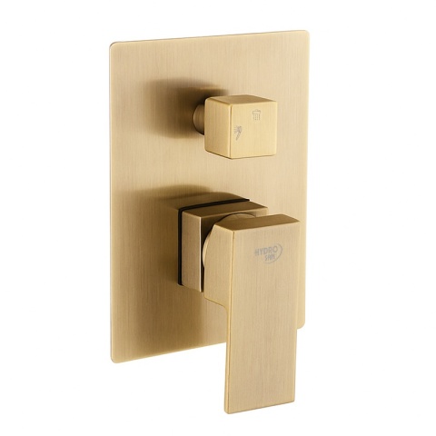 BATERIA PRYSZNICOWA PODTYNKOWA Z DESZCZOWNICĄ KAREN ZŁOTA SZCZOTKOWANA