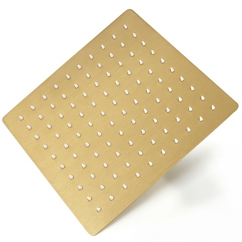 BATERIA PRYSZNICOWA PODTYNKOWA Z DESZCZOWNICĄ KAREN ZŁOTA SZCZOTKOWANA