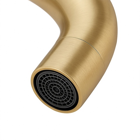 BATERIA PRYSZNICOWA PODTYNKOWA Z DESZCZOWNICĄ PAULA ZŁOTA SZCZOTKOWANA