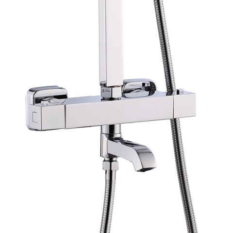 BATERIA PRYSZNICOWA ŁAZIENKOWA Z DESZCZOWNICĄ TERMOSTATEM T154A CHROM