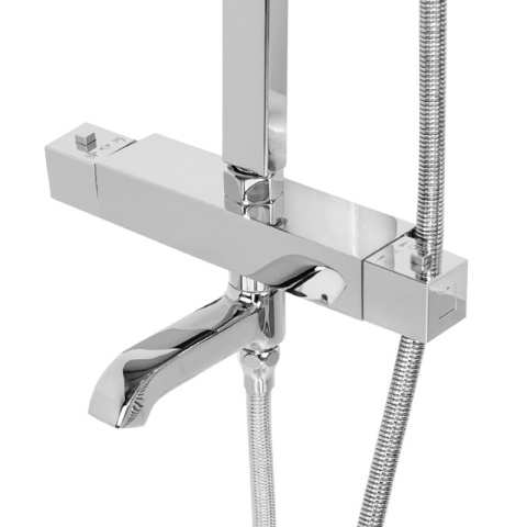 BATERIA PRYSZNICOWA ŁAZIENKOWA Z DESZCZOWNICĄ TERMOSTATEM T154A CHROM