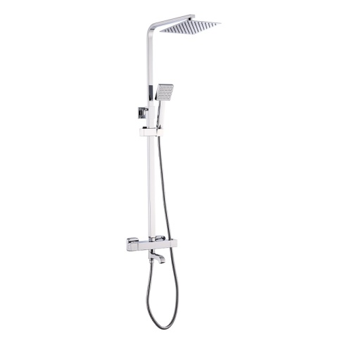 BATERIA PRYSZNICOWA ŁAZIENKOWA Z DESZCZOWNICĄ TERMOSTATEM T154A CHROM