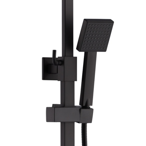 BATERIA PRYSZNICOWA ŁAZIENKOWA Z DESZCZOWNICĄ TERMOSTATEM T154B-BL CZARNA