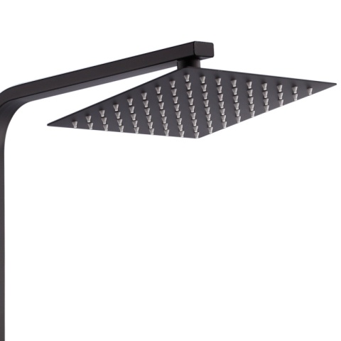 BATERIA PRYSZNICOWA ŁAZIENKOWA Z DESZCZOWNICĄ TERMOSTATEM T154B-BL CZARNA