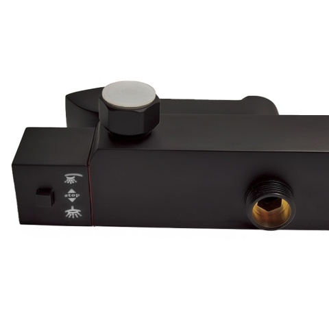 BATERIA PRYSZNICOWA ŁAZIENKOWA Z DESZCZOWNICĄ TERMOSTATEM T154B-BL CZARNA