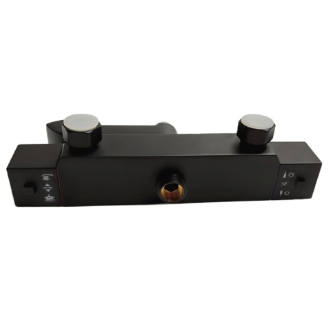 BATERIA PRYSZNICOWA ŁAZIENKOWA Z DESZCZOWNICĄ TERMOSTATEM T154B-BL CZARNA