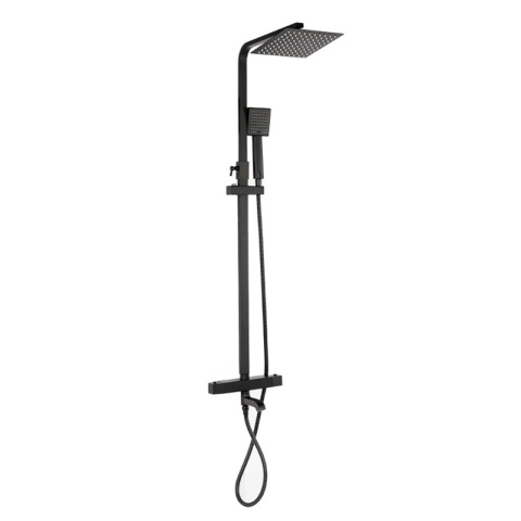 BATERIA PRYSZNICOWA ŁAZIENKOWA Z DESZCZOWNICĄ TERMOSTATEM T154B-BL CZARNA