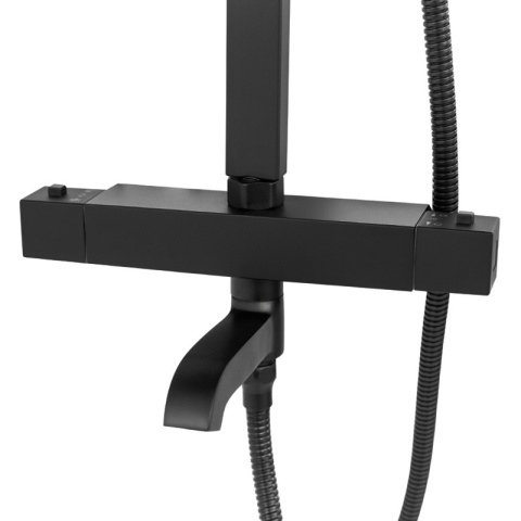 BATERIA PRYSZNICOWA ŁAZIENKOWA Z DESZCZOWNICĄ TERMOSTATEM T154B-BL CZARNA