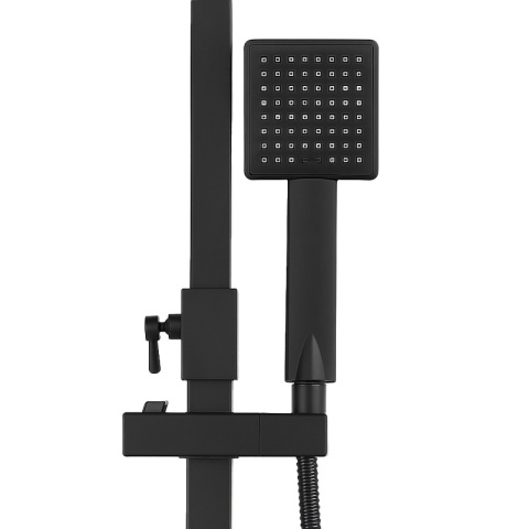 BATERIA PRYSZNICOWA ŁAZIENKOWA Z DESZCZOWNICĄ TERMOSTATEM T154B-BL CZARNA