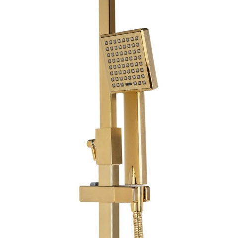 BATERIA PRYSZNICOWA ŁAZIENKOWA Z DESZCZOWNICĄ TERMOSTATEM T154C-GL ZŁOTA