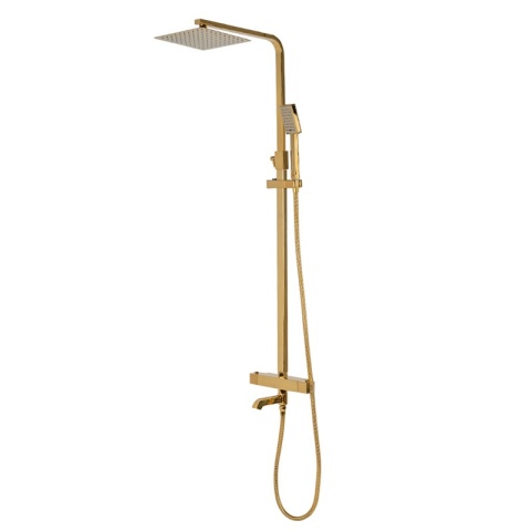 BATERIA PRYSZNICOWA ŁAZIENKOWA Z DESZCZOWNICĄ TERMOSTATEM T154C-GL ZŁOTA