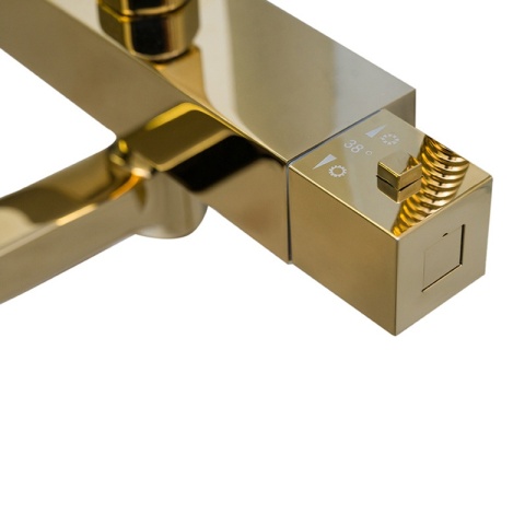 BATERIA PRYSZNICOWA ŁAZIENKOWA Z DESZCZOWNICĄ TERMOSTATEM T154C-GL ZŁOTA