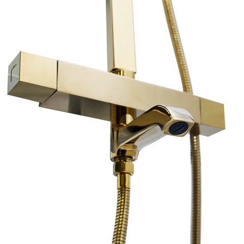 BATERIA PRYSZNICOWA ŁAZIENKOWA Z DESZCZOWNICĄ TERMOSTATEM T154C-GL ZŁOTA