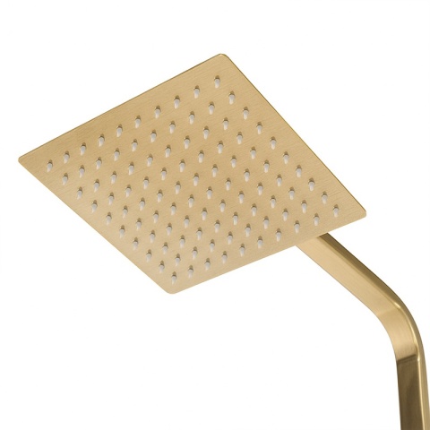 BATERIA PRYSZNICOWA Z DESZCZOWNICĄ TERMOSTATEM T154C ZŁOTA SZCZOTKOWANA