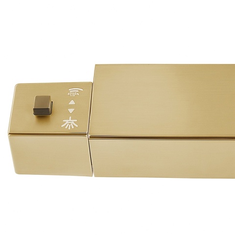 BATERIA PRYSZNICOWA Z DESZCZOWNICĄ TERMOSTATEM T154C ZŁOTA SZCZOTKOWANA