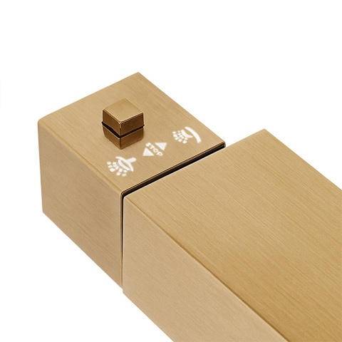 BATERIA PRYSZNICOWA Z DESZCZOWNICĄ TERMOSTATEM T154C ZŁOTA SZCZOTKOWANA