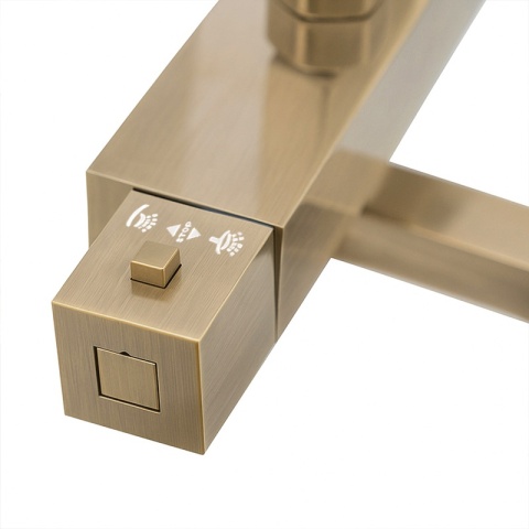 BATERIA PRYSZNICOWA Z DESZCZOWNICĄ TERMOSTATEM T154C ZŁOTA SZCZOTKOWANA