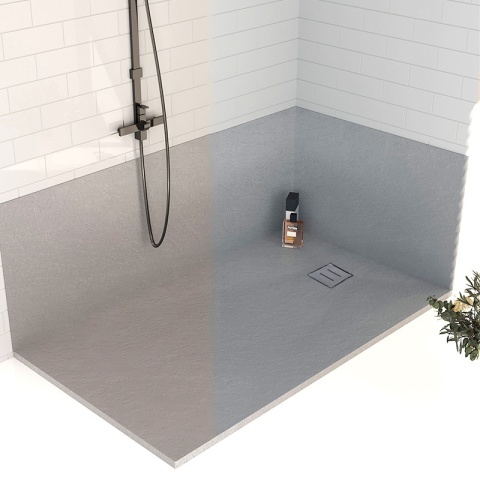 BRODZIK PRYSZNICOWY KAMIENNY PROSTOKĄTNY SLIM RIKO SZARY 120x70 CM