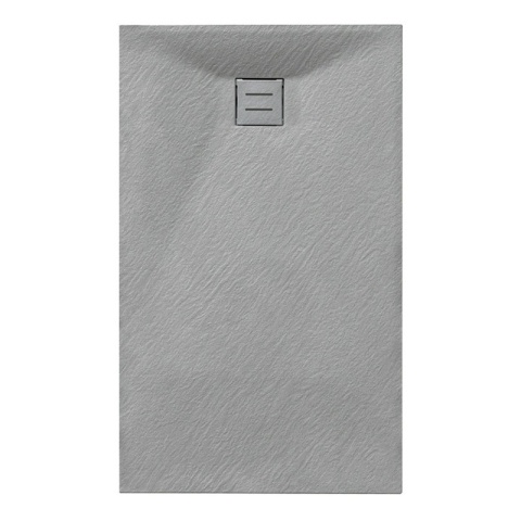 BRODZIK PRYSZNICOWY KAMIENNY PROSTOKĄTNY SLIM RIKO SZARY 140x80 CM