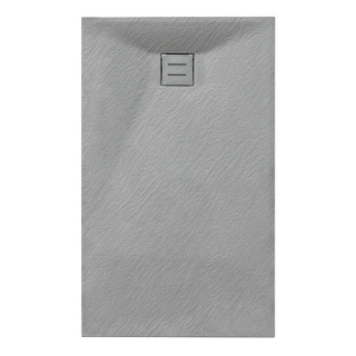 BRODZIK PRYSZNICOWY KAMIENNY PROSTOKĄTNY SLIM RIKO SZARY 90x80 CM