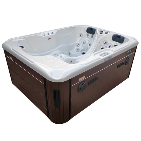 JACUZZI OGRODOWE WANNA SPA102 BIAŁA PERŁA OBUDOWA KAWA 210x160 CM
