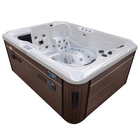 JACUZZI OGRODOWE WANNA SPA102 BIAŁA PERŁA OBUDOWA KAWA 210x160 CM