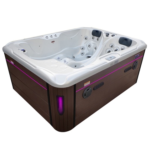 JACUZZI OGRODOWE WANNA SPA102 BIAŁA PERŁA OBUDOWA KAWA 210x160 CM