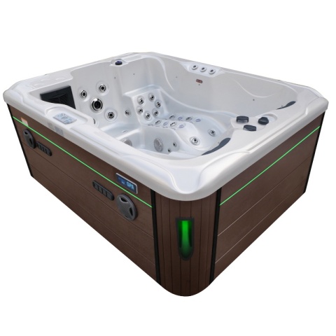 JACUZZI OGRODOWE WANNA SPA102 BIAŁA PERŁA OBUDOWA KAWA 210x160 CM