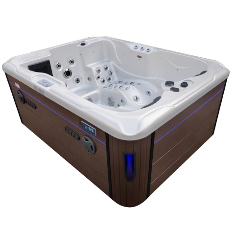 JACUZZI OGRODOWE WANNA SPA102 BIAŁA PERŁA OBUDOWA KAWA 210x160 CM
