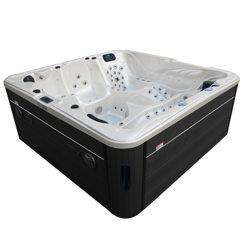 JACUZZI OGRODOWE WANNA SPA702 BIAŁA PERŁA OBUDOWA ANTRACYT 230x230 CM