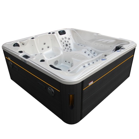 JACUZZI OGRODOWE WANNA SPA702 BIAŁA PERŁA OBUDOWA ANTRACYT 230x230 CM