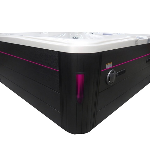 JACUZZI OGRODOWE WANNA SPA702 BIAŁA PERŁA OBUDOWA ANTRACYT 230x230 CM