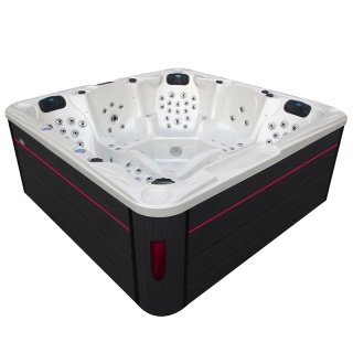 JACUZZI OGRODOWE WANNA SPA702 BIAŁA PERŁA OBUDOWA ANTRACYT 230x230 CM