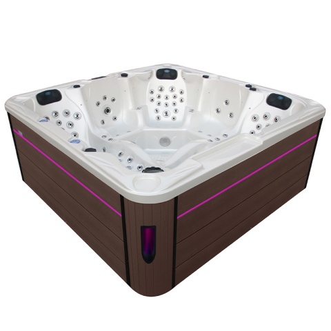 JACUZZI OGRODOWE WANNA SPA702 BIAŁA PERŁA OBUDOWA KAWA 230x230 CM
