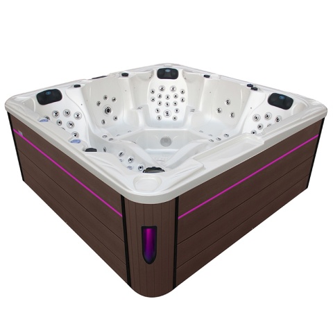 JACUZZI OGRODOWE WANNA SPA702 BIAŁA PERŁA OBUDOWA KAWA 230x230 CM