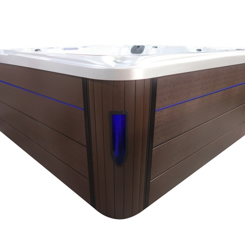 JACUZZI OGRODOWE WANNA SPA702 BIAŁA PERŁA OBUDOWA KAWA 230x230 CM