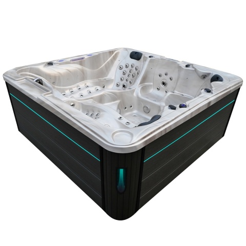 JACUZZI OGRODOWE WANNA SPA702 CAPPUCCINO OBUDOWA ANTRACYT 230x230 CM