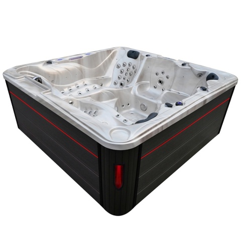 JACUZZI OGRODOWE WANNA SPA702 CAPPUCCINO OBUDOWA ANTRACYT 230x230 CM