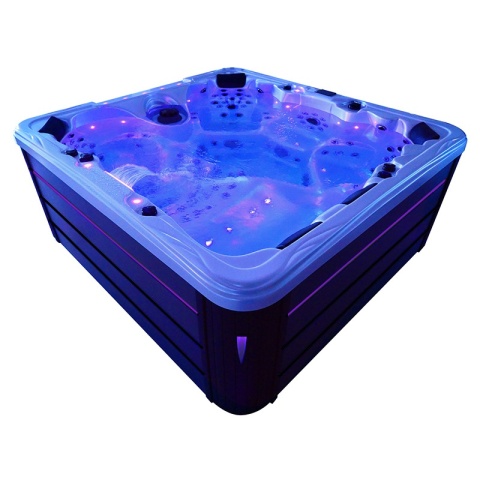 JACUZZI OGRODOWE WANNA SPA702 CAPPUCCINO OBUDOWA ANTRACYT 230x230 CM