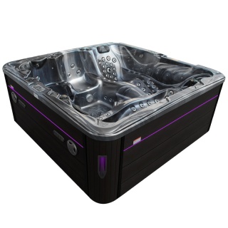JACUZZI OGRODOWE WANNA SPA702 CZARNA FALA OBUDOWA ANTRACYT 230x230 CM